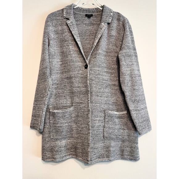 J. Jill Sweaters - J. Jill Wearever Collection Gray Cotton Blend Sweater Cardigan Blazer Medium